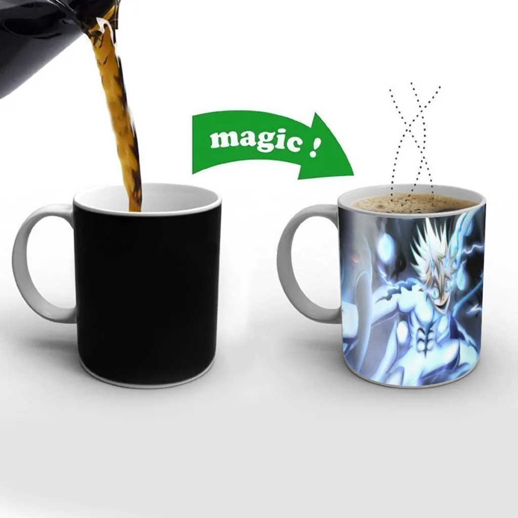 

Classic Black Clover Free shipping Magic Mug Changing Color Mug Coffee Tea Mug Temperature Color Changing Heat Sensitive Cup