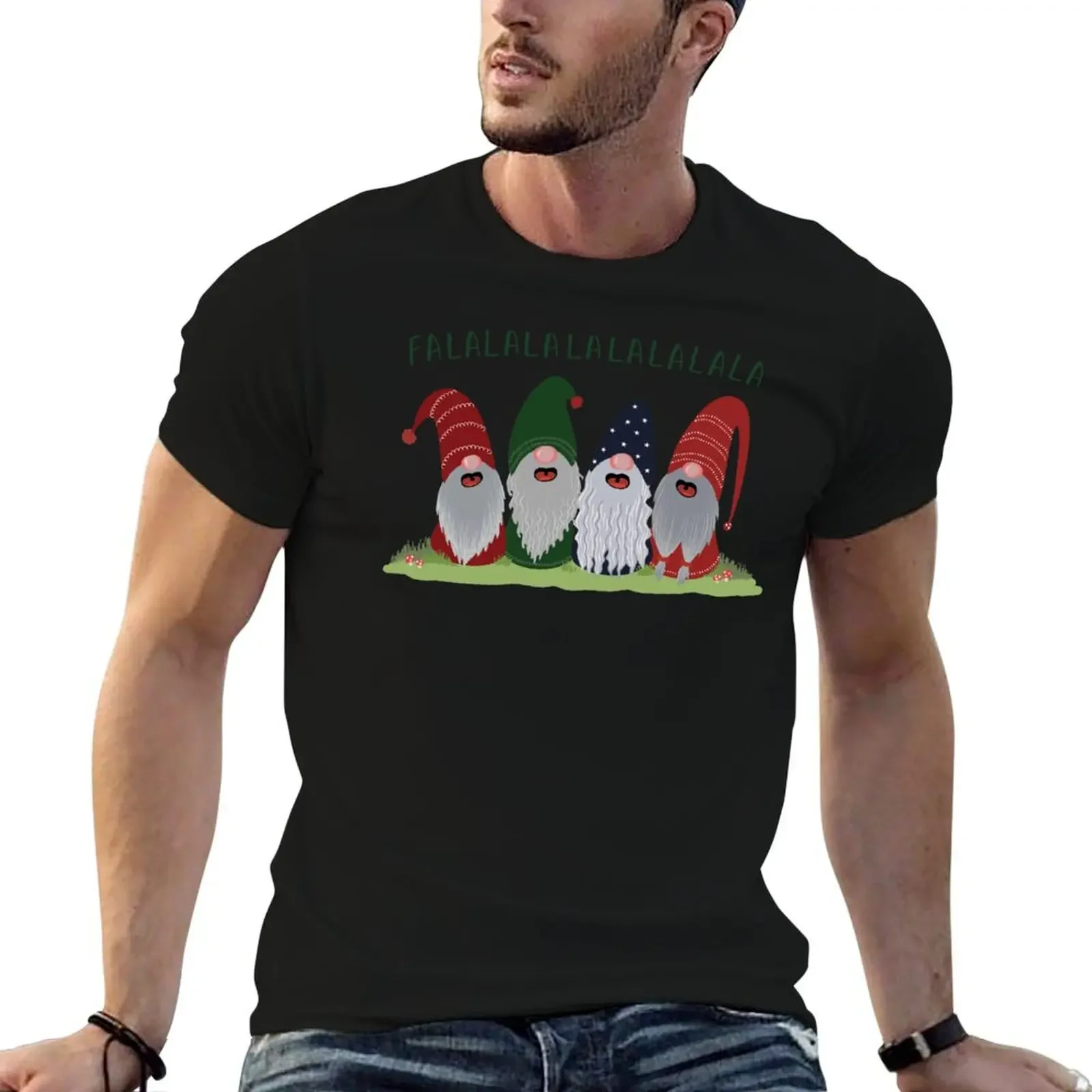 Merry Christmas gnomes T-Shirt designer shirts graphics men workout shirt