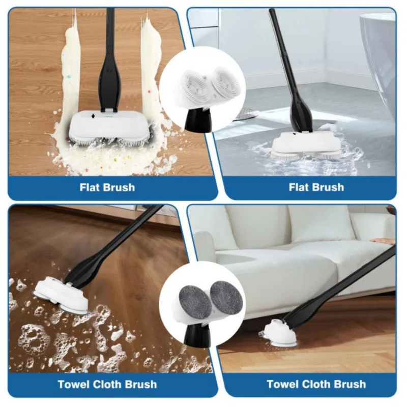 แปรงทําความสะอาดไฟฟ้า แปรงคู่ ไม้ถูพื้นไฟฟ้าไร้สาย ไม้ถูพื้นหมุนไฟฟ้าสําหรับพื้นกระเบื้องและการทําความสะอาดตู้ปลา