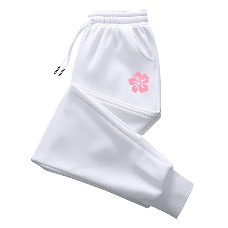 2025 Brand New Woman Casual Sweatpants Cute Flower Print Jogger Pants Female Home Outdoor Comfort Breathable Pure Color Trousers