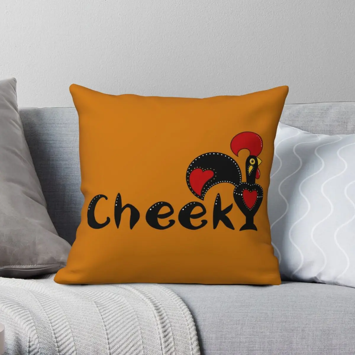 Cheeky Rooster Pillowcase Polyester Linen Velvet Creative Zip Decorative Throw Pillow Case Sofa Seater Cushion Cover