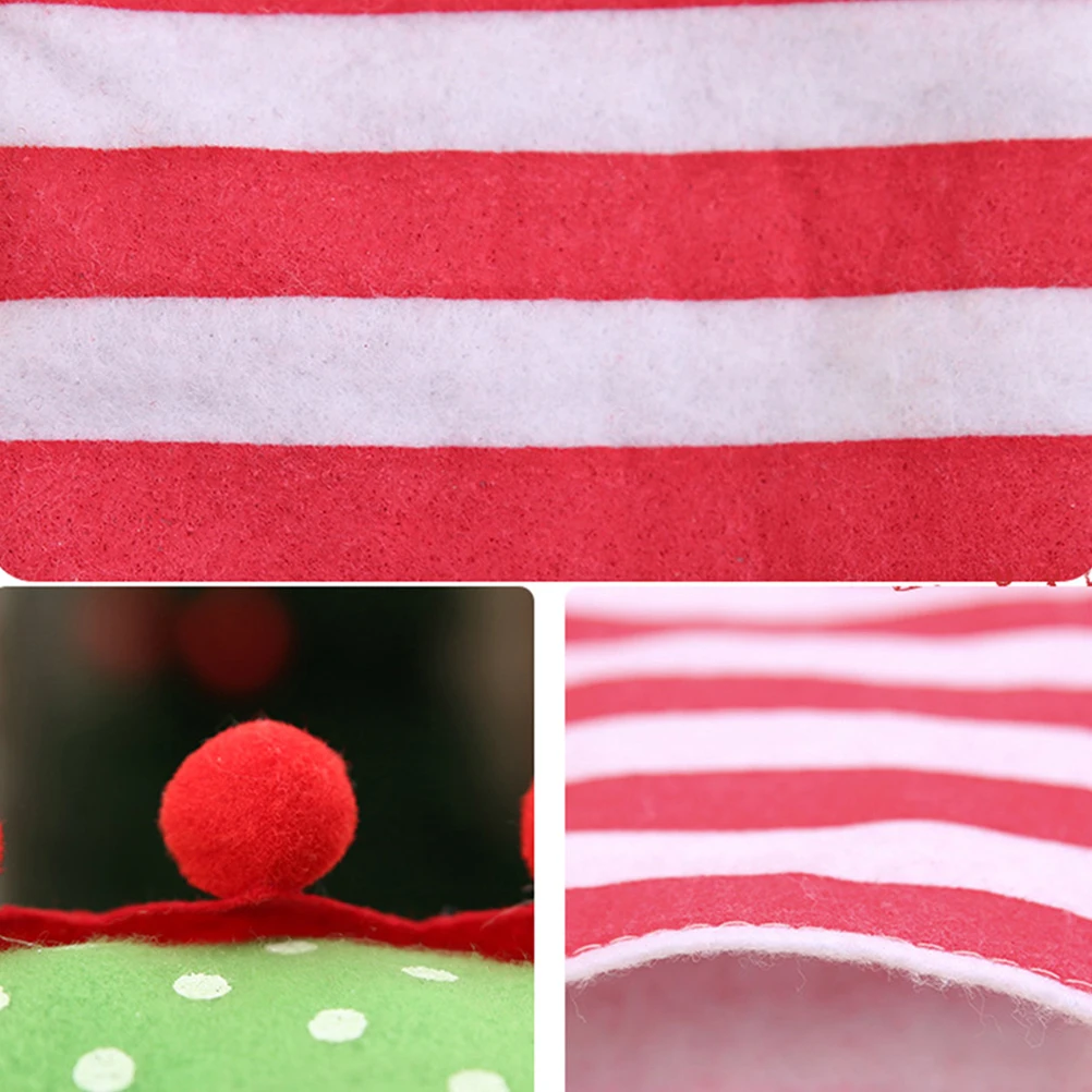 

3 Pcs Christmas Table Leg Covers Red White Striped Chair Decor Party Wine Bottle Cover Non Woven Fabric