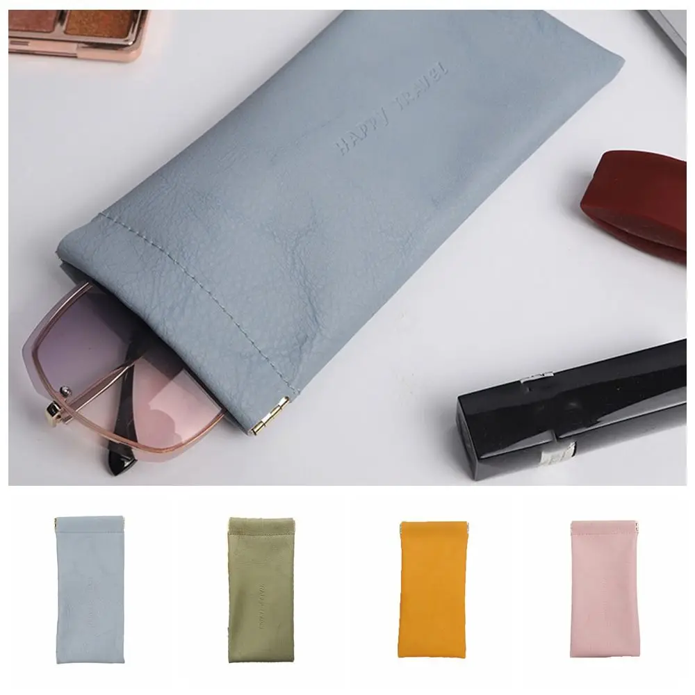 Lipstick Bag PU Leather Make Up Bags Letter Large Capacity Sunglass Organizer Soft Self-closing Women's Bags Women