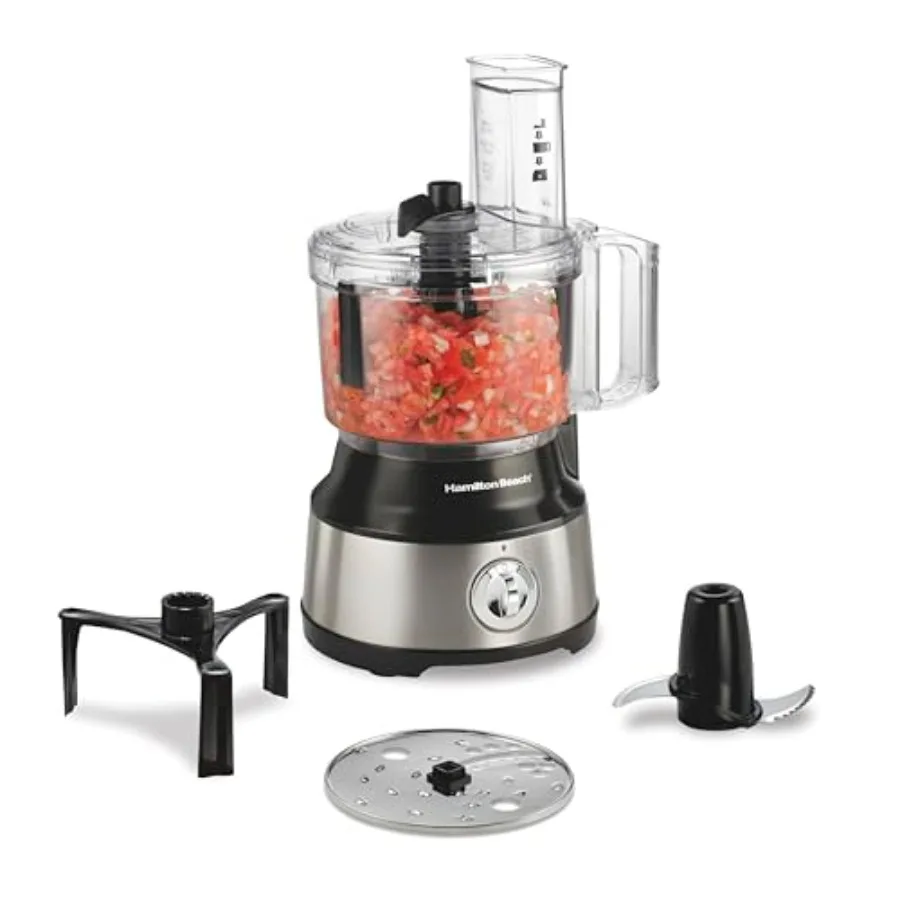 

Food Processor Vegetable Chopper for Slicing, Shredding, Mincing, and Puree, 10 Cups + Easy Clean Bowl Scraper, Black and Stain