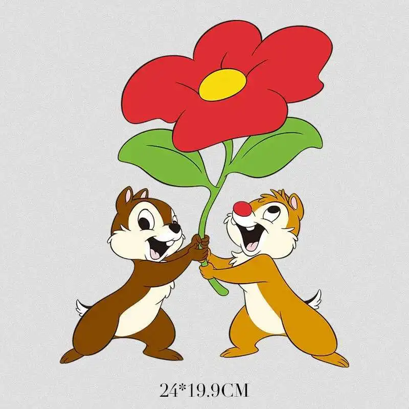 Miniso Co ذات العلامة التجارية IP Chip 'n' Dale تي شيرت ملصقات حرارية الملابس التصحيح زين نقل الحرارة الحديد على سترة الأطفال #3