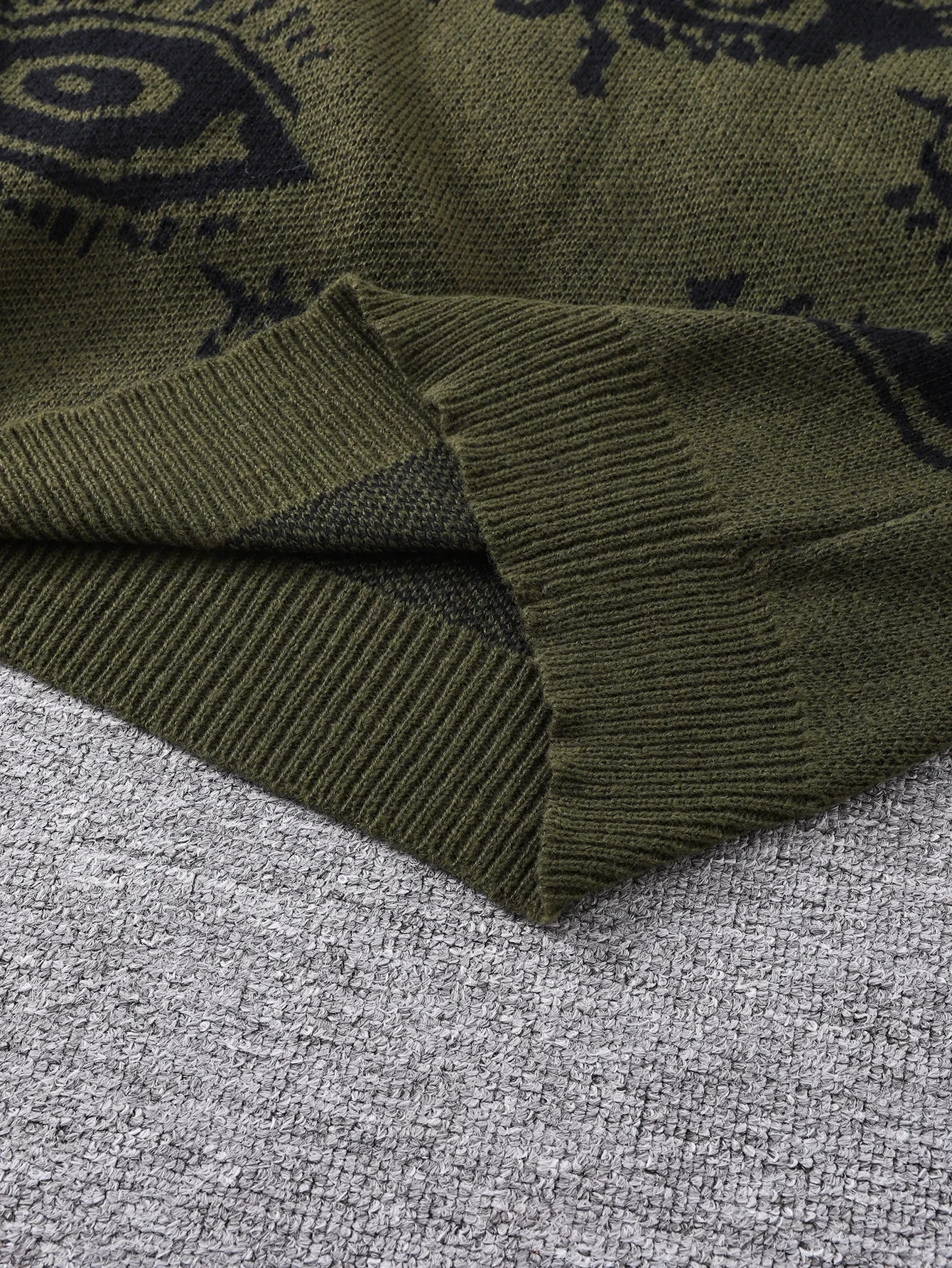 New Popular Autumn and Winter Abstract Eye Jacquard Pattern Pullover Sweater Casual Round Neck Knitted Men's Pullover