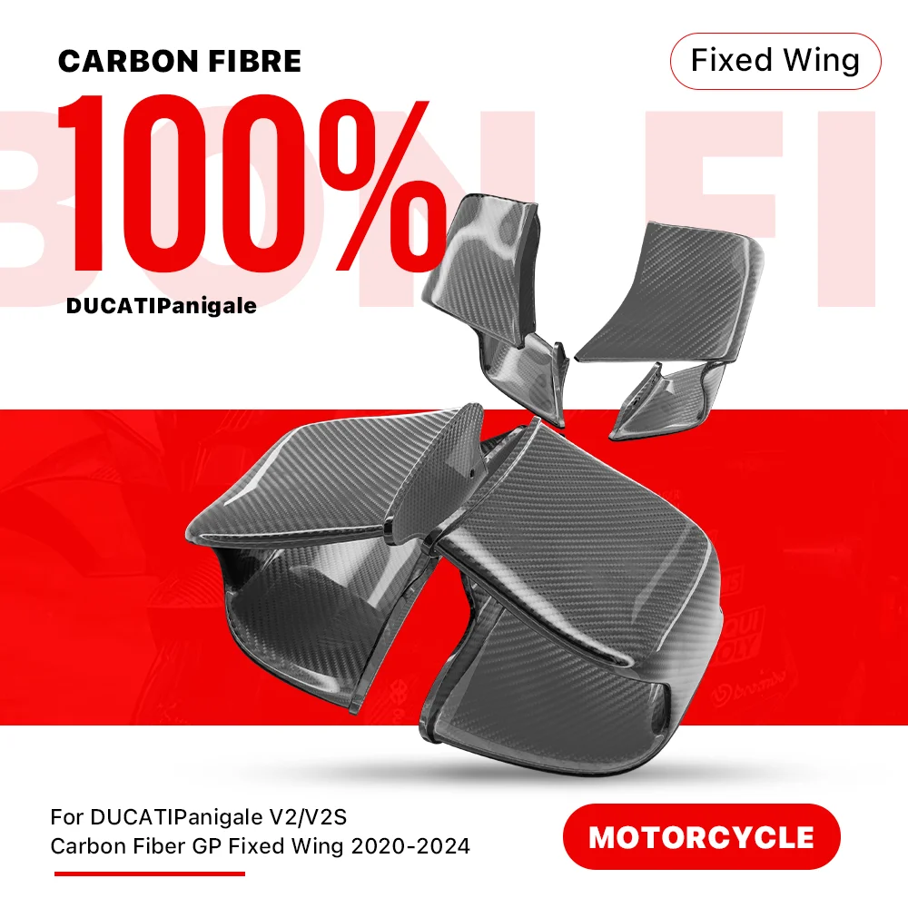 Fixed Wings Motorcycle Modified Parts For DUCATI Panigale V2 V4S V4R Streetfighter 2020-2024 100% 3k Carbon fiber