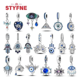 Sterling Silver 925 Classic Devil's Eye Charm Beads For Original Bracelet Fine DIY Jewelry for Women Making Gifts