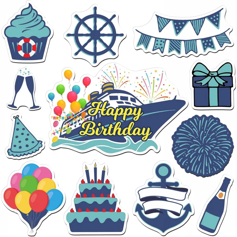 12 Pcs Cruise Door Decorations Magnetic Ocean Car Magnets Cruise Door Magnet Stickers Decorations Ocean Fridge Decor
