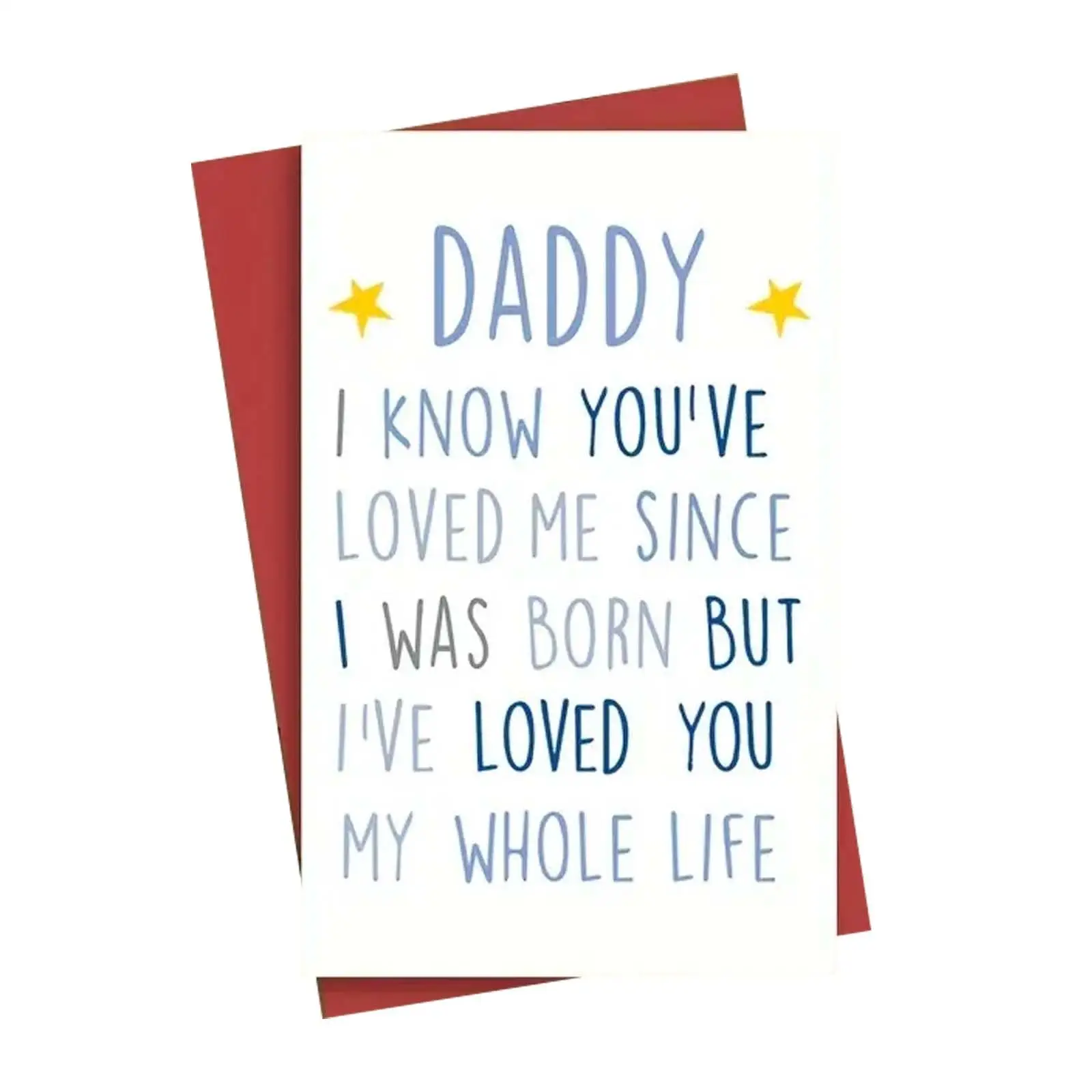 Father's Day Card Simple Dad Card with Envelope Unique Blessings Card Birthday Card Greeting Card Fathers Day Gifts from Son