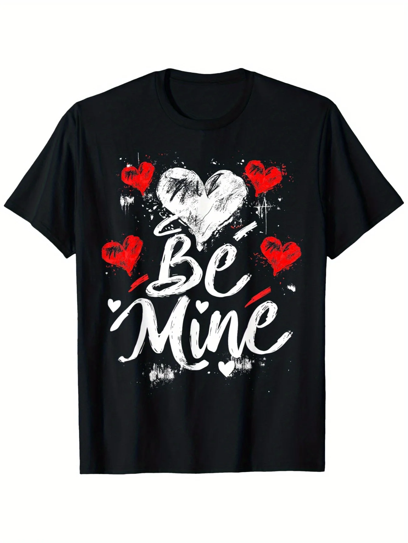 

Мужская повседневная хлопковая футболка с короткими рукавами и принтом Be Mine Valentine Heart, повседневная одежда