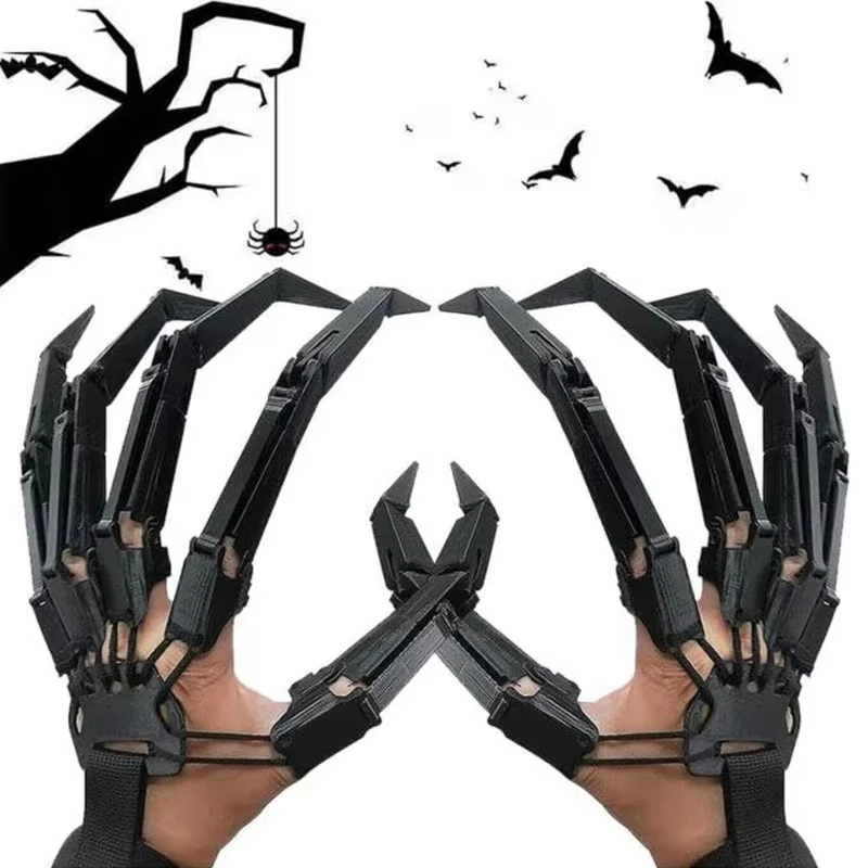 

Black Spider Claws - Articulated Horror Finger Gloves for Cosplay & Halloween Props