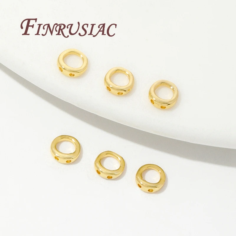 20Pcs 2 Holes Connecting Rings For Jewelry 18K Gold Plated Connectors For Bracelets Accessories,Findings For DIY