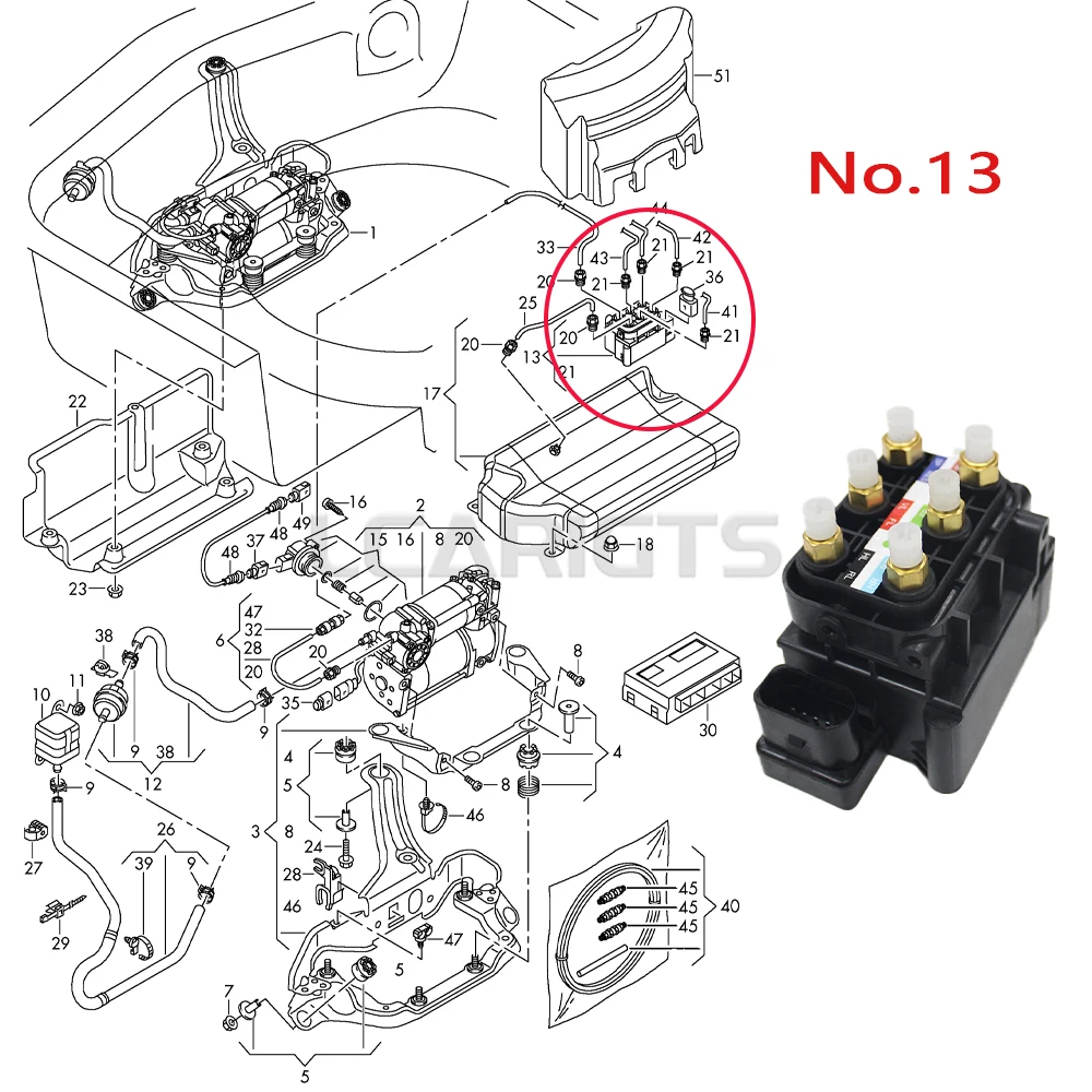 1x Air Suspension Compress Kit Solenoid Valve Block For Audi A6 C7 S6 A7 S7 A8 D4 4H0616013 4H0616013A 4H0616013B 4H0616013C