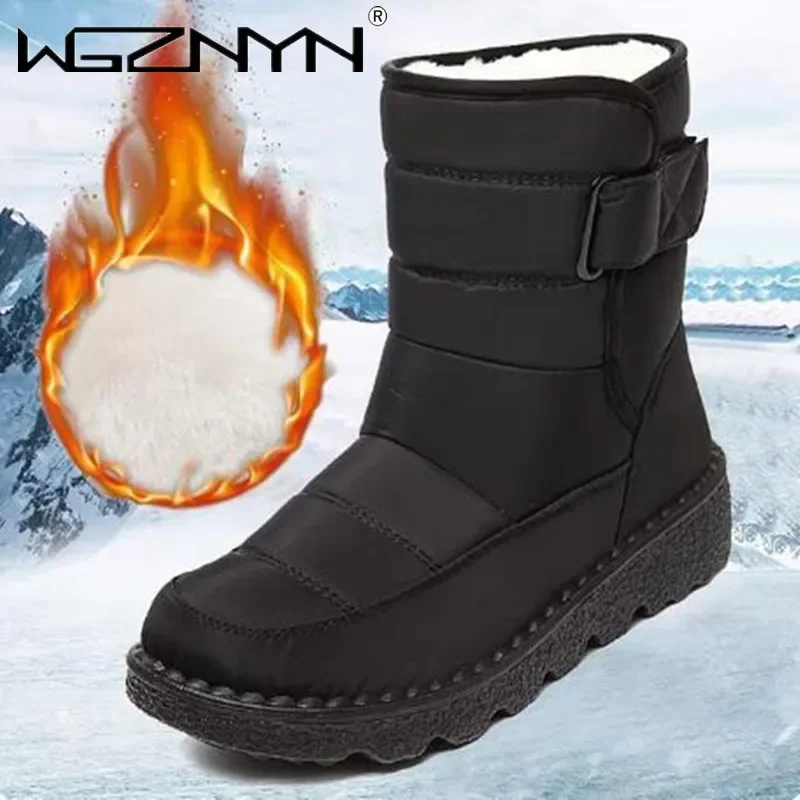 Waterproof Snow Boots for Women 2025 Non-slip Warm Winter Shoe Woman Thicken Plush Platform Ankle Boot Cotton Padded Botas Mujer