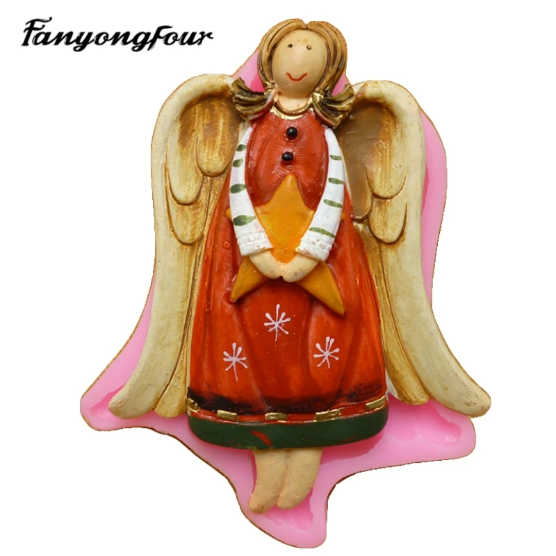 

Fan Yong Four Five Star Angel Silicone Rubber Mold Can Make Resin Gypsum Concrete Decorations Home Small Ornaments