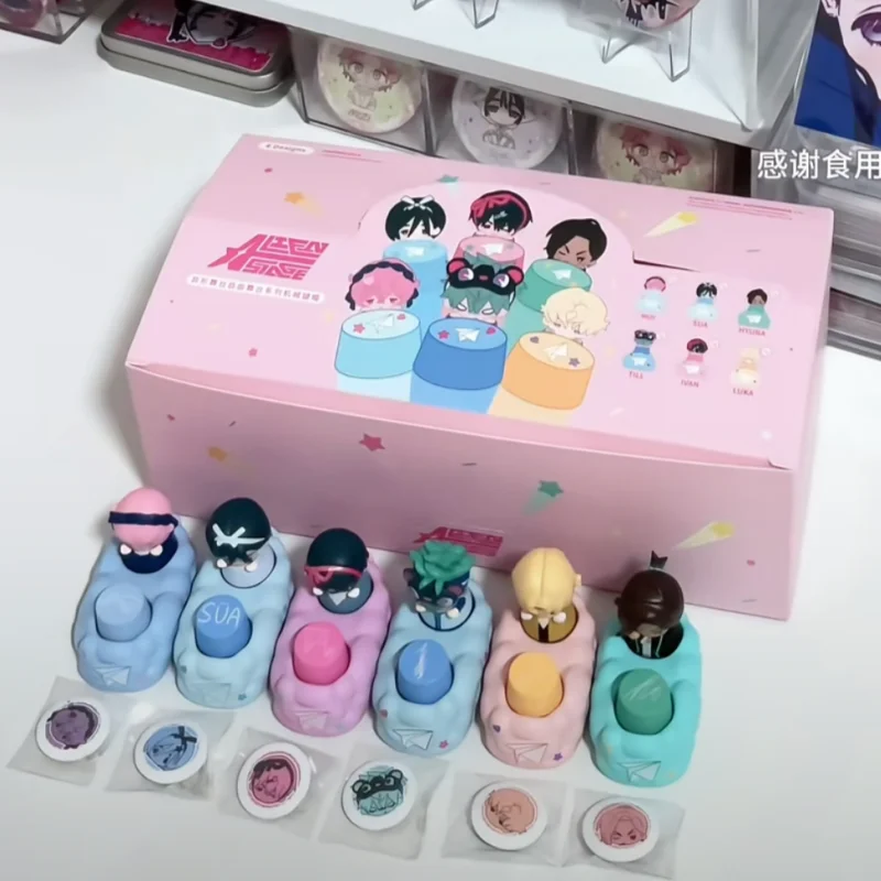 NEW Anime Alien Stage Free Stage Series Fingertip Keycaps Q Version Figure Anime Keycap Luka Till Ivan Mizi Hyuna Keycaps Toys
