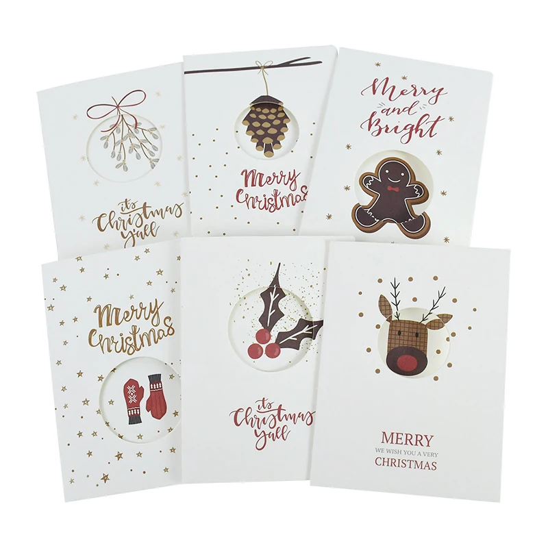 

Merry Christmas Cards Gingerbread Man Folding Card with Envelope Christmas Decoration Invitation Postcard Navidad New Year Gifts