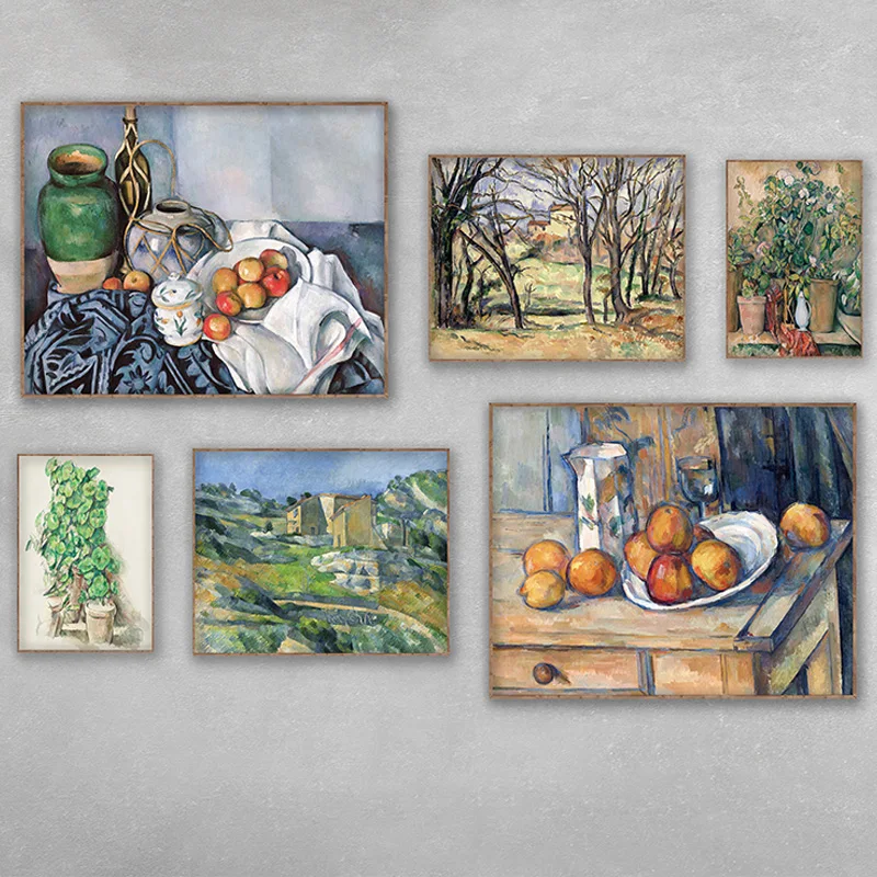 Vintage Paul Cezanne Garden Still Life Terracotta Pots 1890s Art Posters Canvas Painting Wall Prints Picture for Room Home Decor