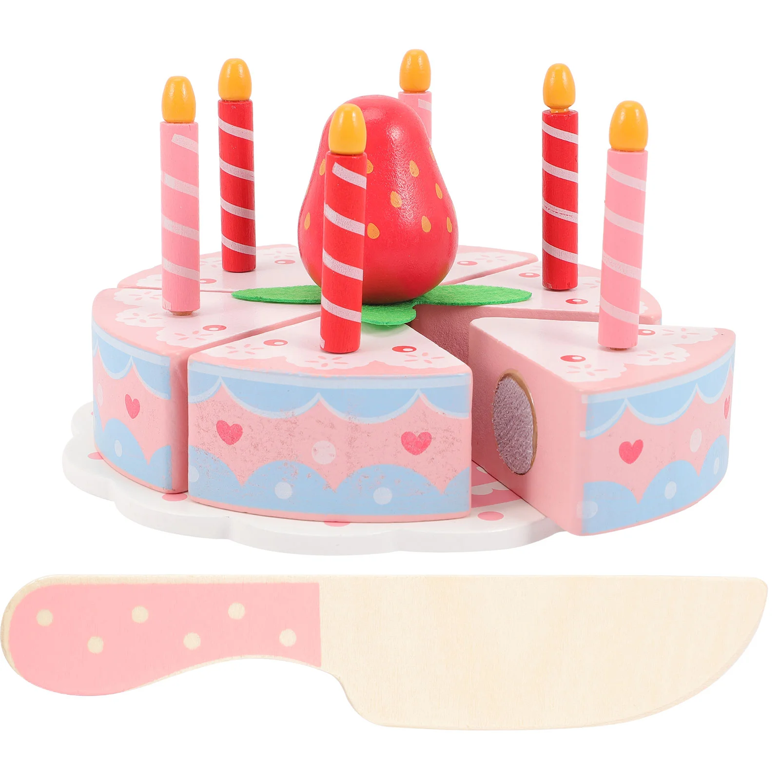 Faire semblant de jouer à un gâteau d'anniversaire, jouet en bois, jouets de simulation pour enfants, puzzle de coupe pour enfant