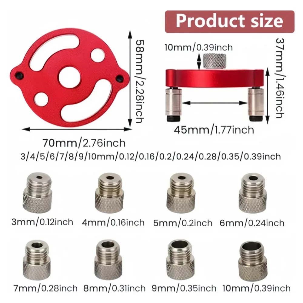 3-10mm Woodworking Self-Centering Dowel Jig Handheld  Drill Guide Locator Straight Holes Wood Panel Hole Puncher Locator Tool