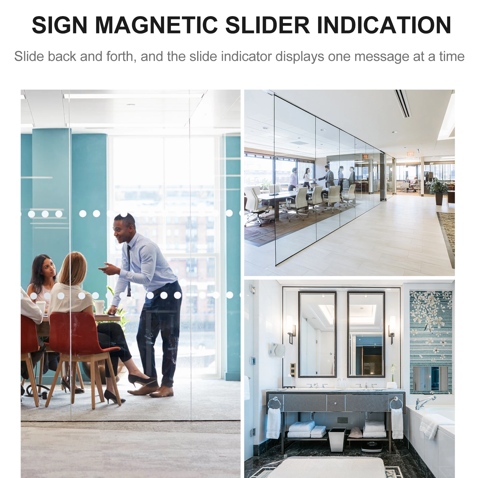 

1pc Sliding Door Privacy Sign Non Scratch Magnetic Indicator Office Decorative Plate Material Easy Installation Meeting