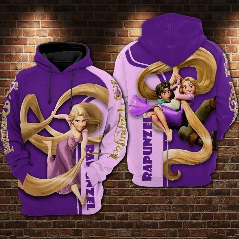 Rapunzel Girls Hoodie Disney Women's Hoodie 3D Printed Pullover MINISO Women's Hoodie Oversized New Women's Clothing