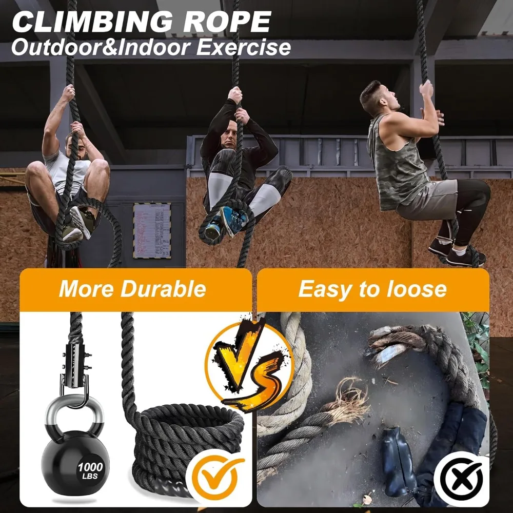 CQClimbing Rope Diameter Feet Length Gym Climbing Rope for Workout Fitness & Strength Training, Gym Rope,Exercise Climbing Rop