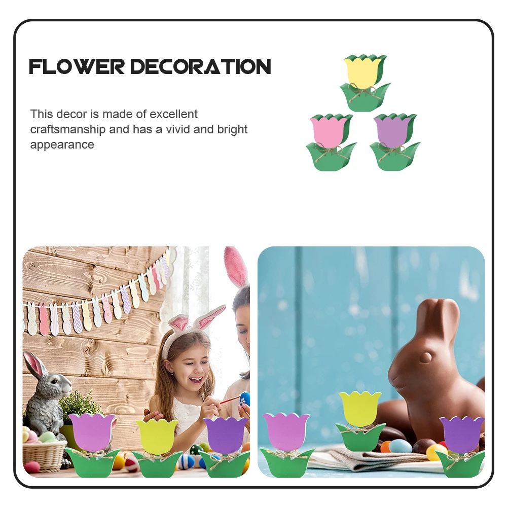

Wooden Tulip Home Home Adornment Decor Tulip Ornament Cartoon Adorable Adorable Wood Decor Car Car Interior Ornament Bedroom