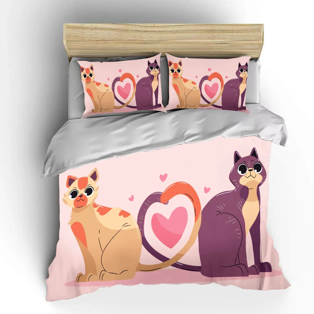 

Cute cartoon animal couple double bed comforter set bed European bedding set home textile luxury pillowcase bedroom bedding set