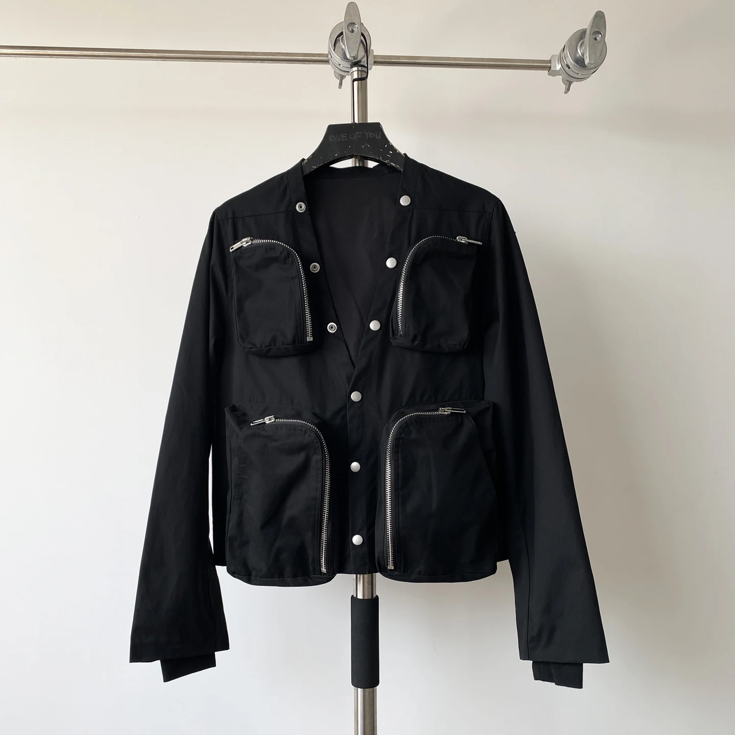 

Тактическая куртка-бомбер для мужчин с множеством карманов на молнии, функциональная, из хлопка, с длинными рукавами, V-образным вырезом