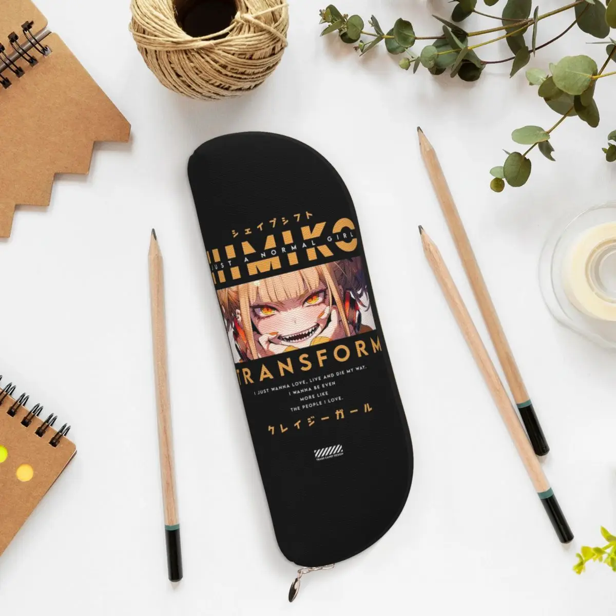 Himiko Toga Boku No My Hero Academia estuche para lápices portalápices almacenamiento suministros de papelería caja de bolígrafos de gran capacidad bolsa de lápices