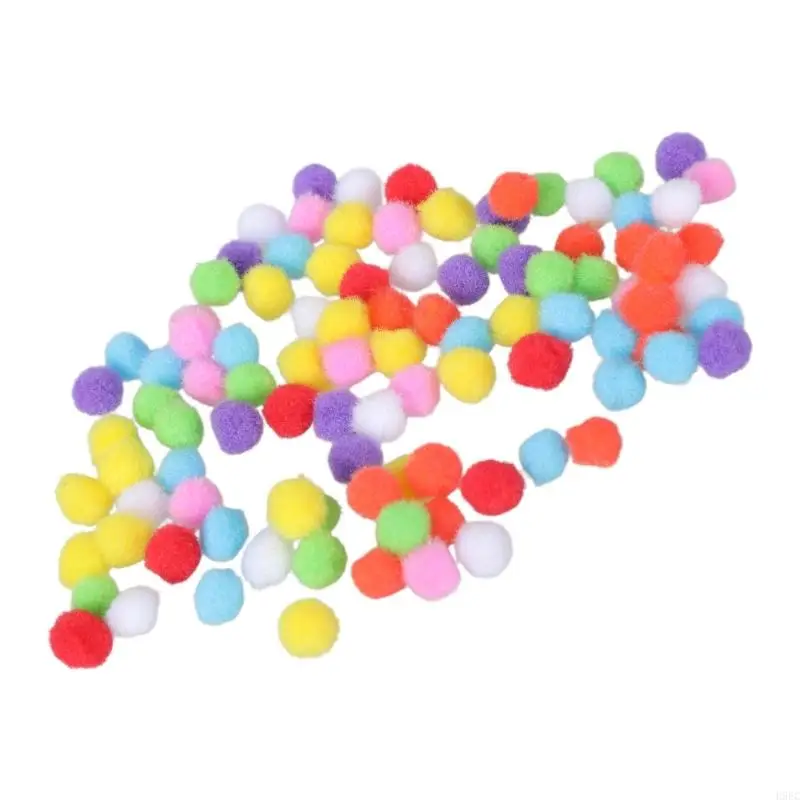 H9EC 100 pcs/set các loại hỗn hợp 8 mm màu mềm mịn pom poms pompoms nóng
