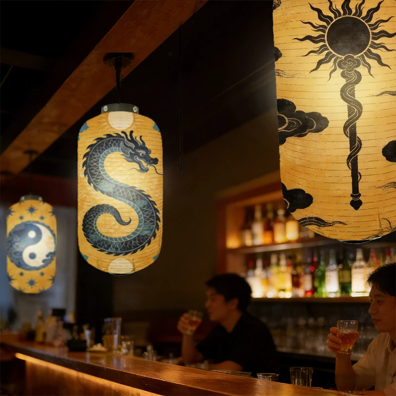 Ukiyo-e Style Hanging Cloth Lantern Yakitori Sashimi Lantern Sushi Shop Restaurant Izakaya Pub Bar Decor Sign Lantern