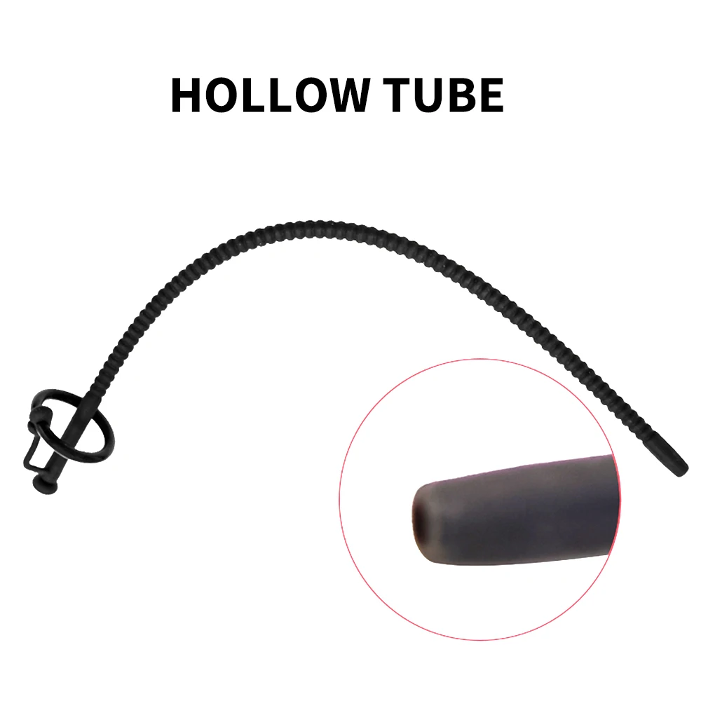 Nuovo Silicone Hollow catetere uretrale dilatatore stimolazione dell'occhio di cavallo Bdsm giocattolo del sesso per gli uomini Gay spina del pene inserto catetere filettato