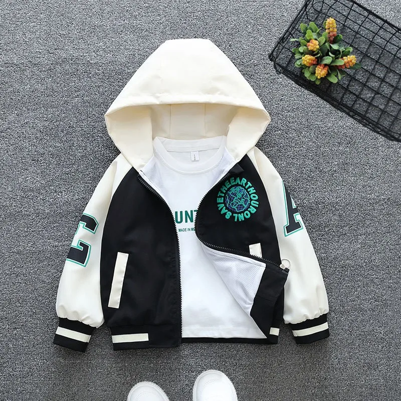 Children Boys Hooded Jacket Autumn Windbreaker Print Outerwear Sports Casual Clothing Christmas Birthday Gift 2-12 Year Old New image 5