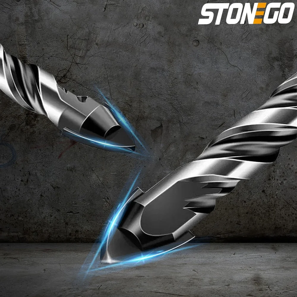 STONEGO Tungsten Carbide Tip Drill Bit Multi-Material Drill Bit for Tile, Concrete, Brick, Glass, Plastic and Wood