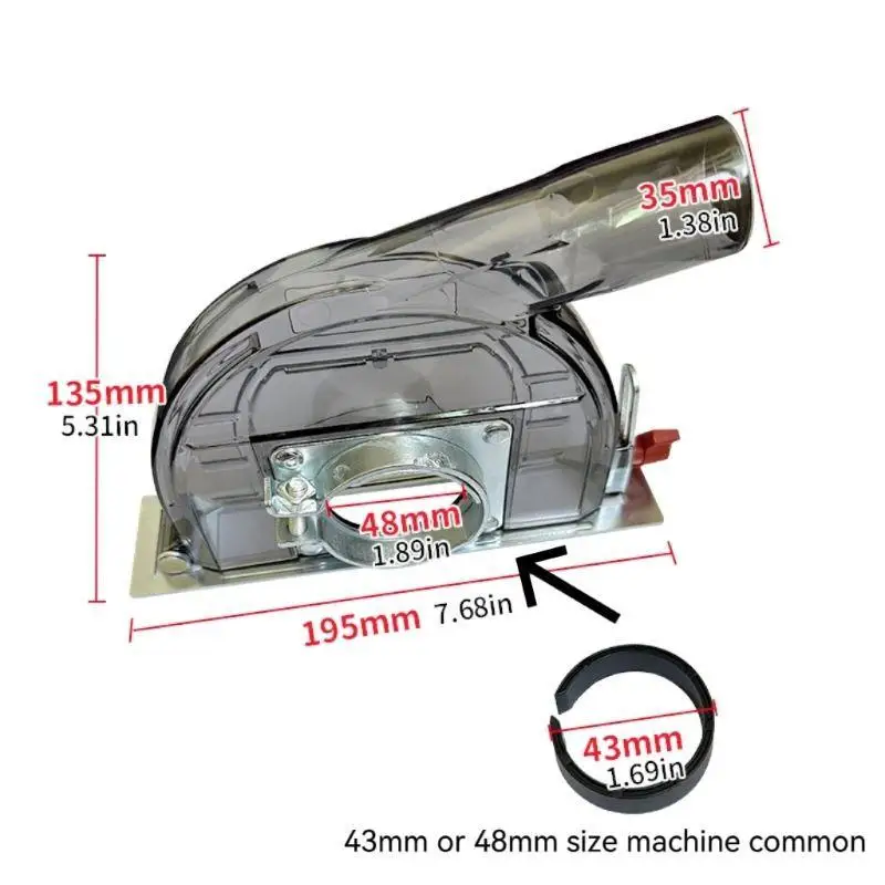 

Grinder Guard Modified Cutting Machine Dust Cover 100 Polishing Machine Dust Free Cutting Machine 125dust Suction Grooving Black