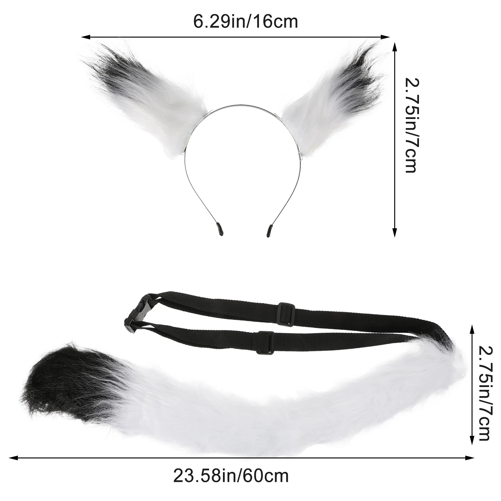 1세트 여우 귀 클립 꼬리 세트 할로윈 코스튬 파티 코스프레 용품 동물 꼬리 장식 코스튬 액세서리 인조