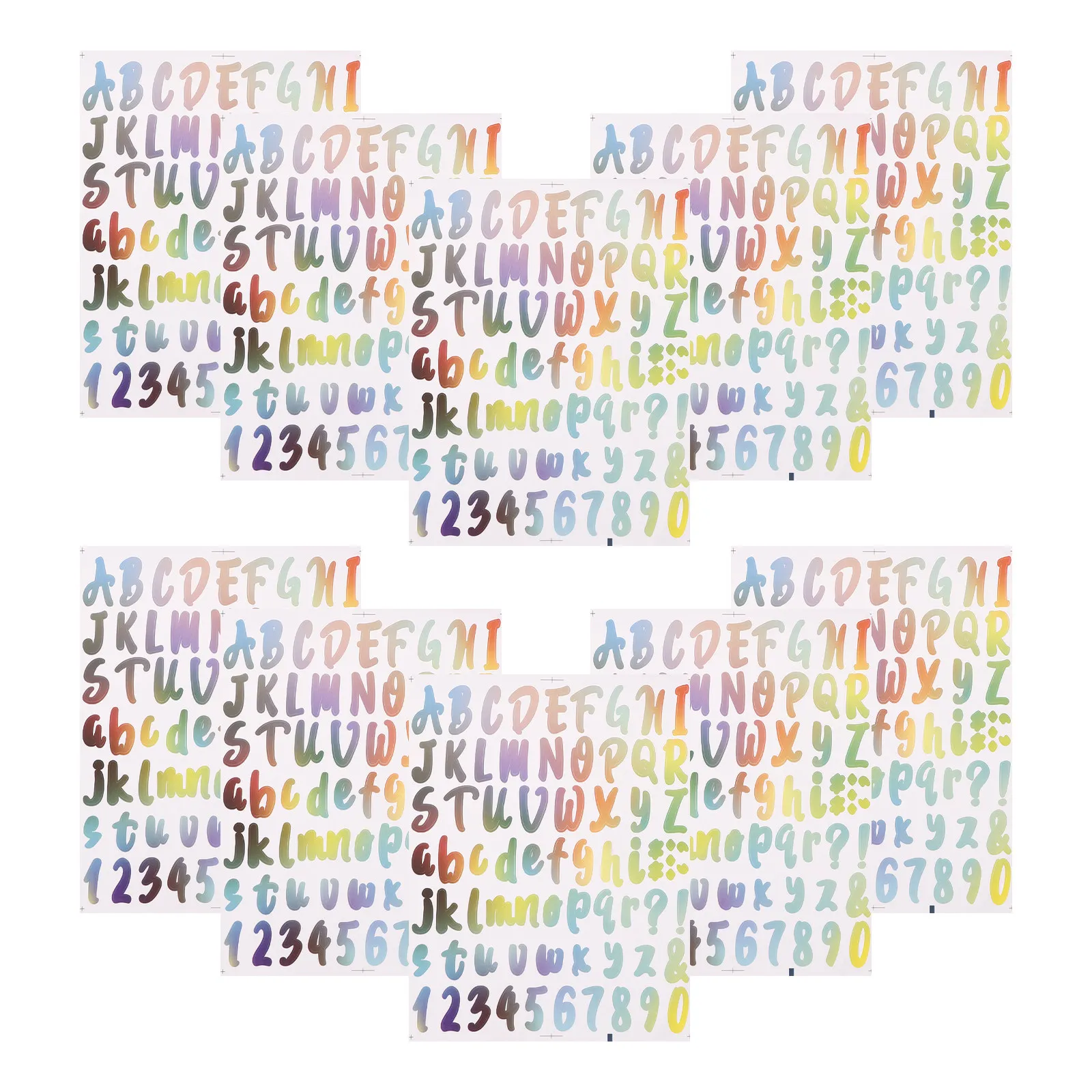 

10 Sheets Waterproof Oil Resistant Vinyl Alphabet Number Stickers Small Colorful Letter Decals for Mailbox Folder Notebook