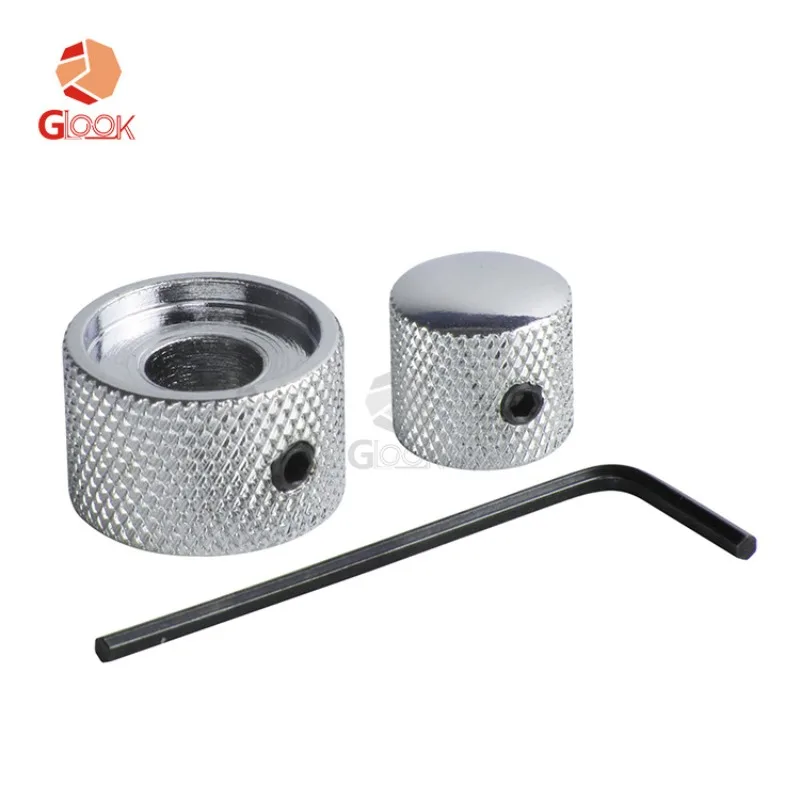 غطاء مقبض جهد الجيتار الكهربائي، غطاء معدني بحجم النغمة المزدوج، غطاء مقبض قفل المسمار #3