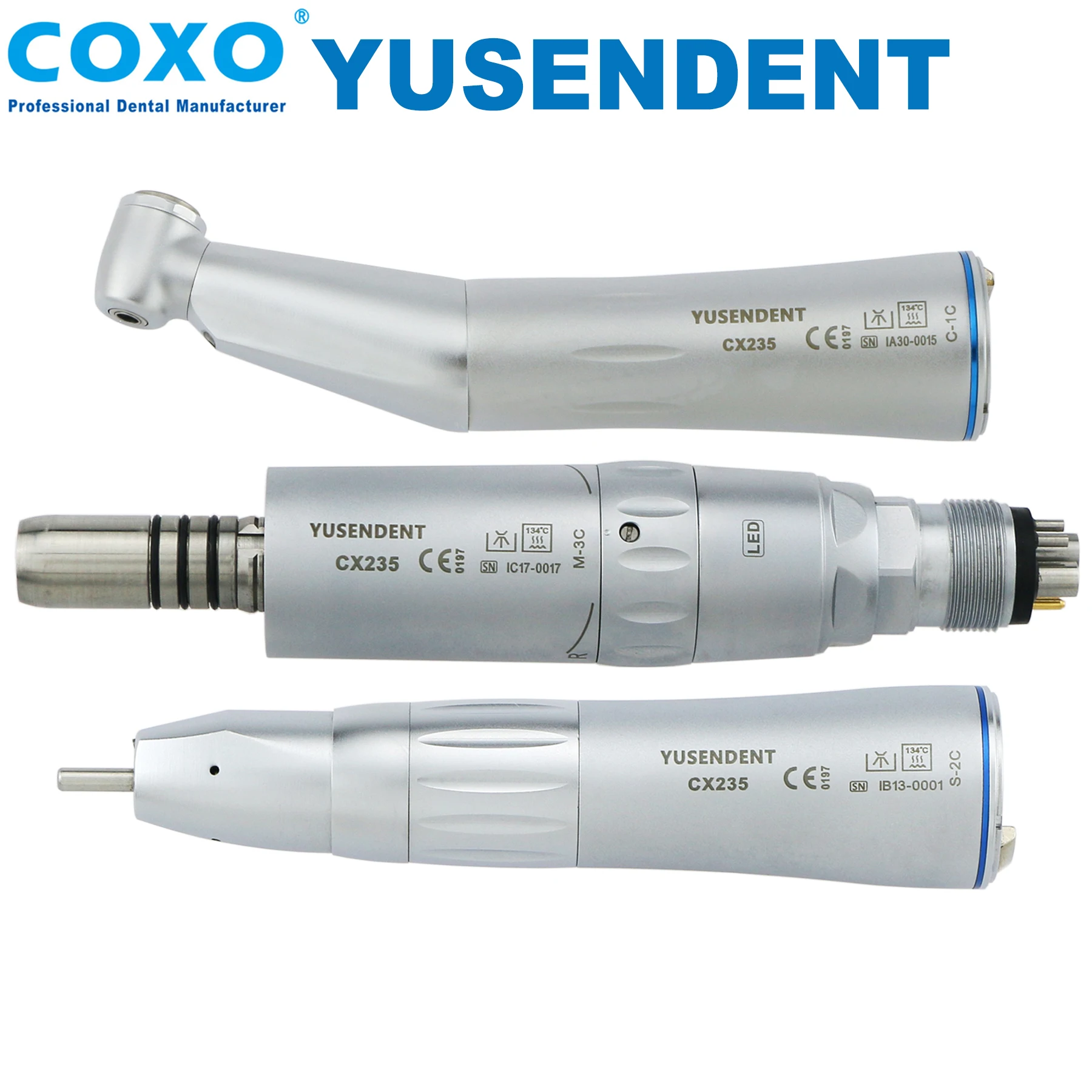 COXO Dental 1:1 Low Speed Fiber Optic Contra Angle Straight Cone LED Handpiece Spare Cartridge Bearings Head CX235 1C 2C 3C