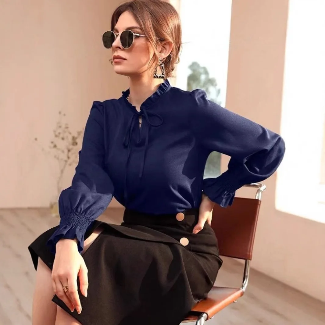 

Женская атласная атласная рубашка, весна-лето, новые независимые блузки с длинными рукавами