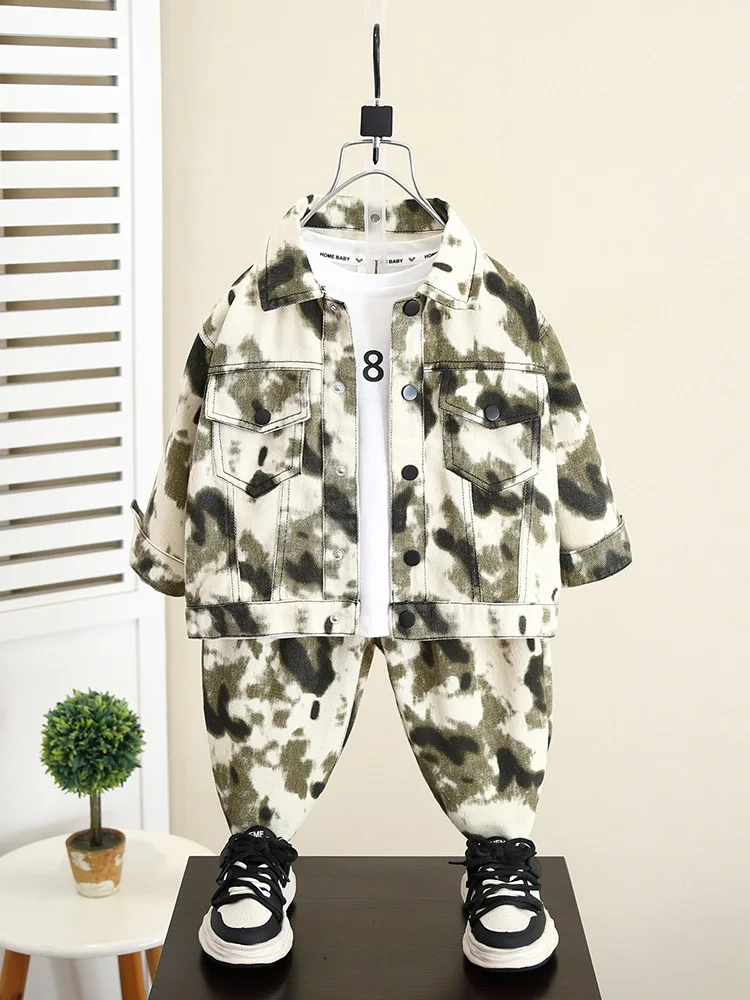 

Весенне-осенний комплект одежды для маленьких мальчиков, детская модная куртка с принтом + штаны, костюм из 2 предметов, детская одежда для мальчиков, От 2 до 10 лет