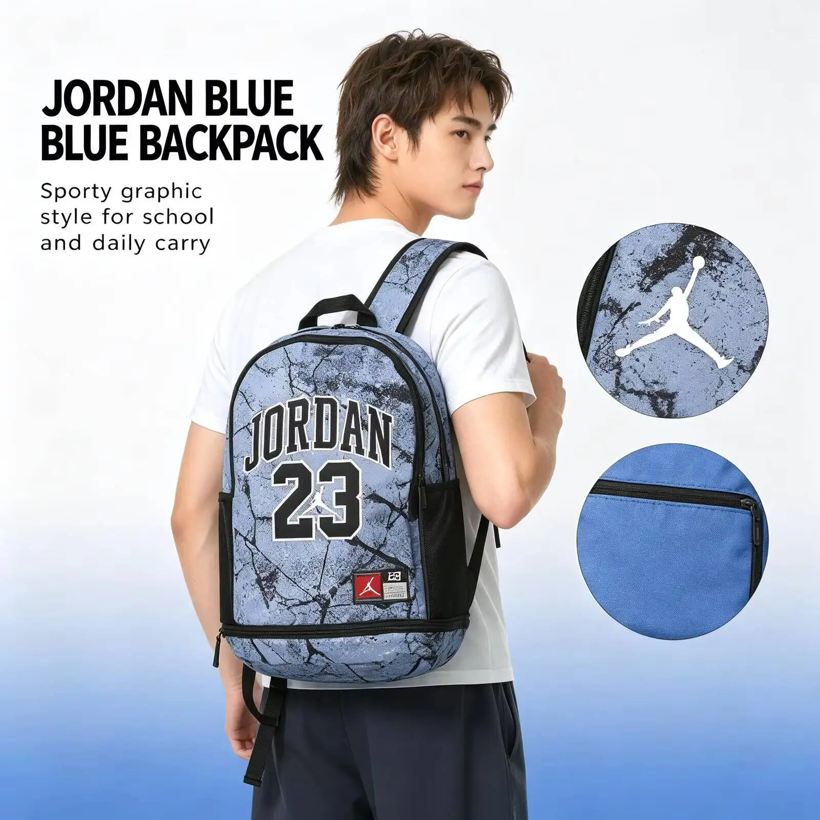 New Nike Men's And Women's Sports Student School Computer Bags, Outdoor Travel Backpacks, Fitness Bags  JD2433009AD-001