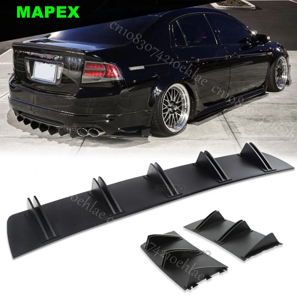 

For Acura TL 2004 2005 2006 2007 2008 2009 Black Car Styling Rear Lip Bumper Diffuser Shark Fin Spoiler Wing Splitter Protector