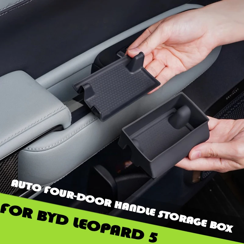 Auto Four-door Handle Storage Box Fit for BYD Leopard 5 Modified Car Door Handle Groove Silicone Pad Car Interior Upgrade Parts