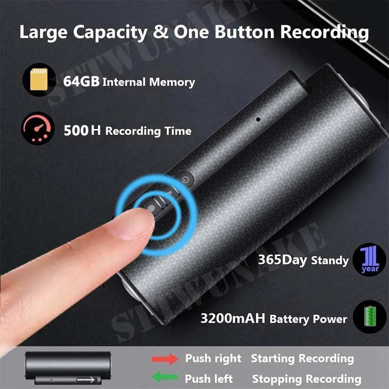 voice recorder 600 hours dictaphone audio sound mini recording activated digital micro flash magnetic Home security