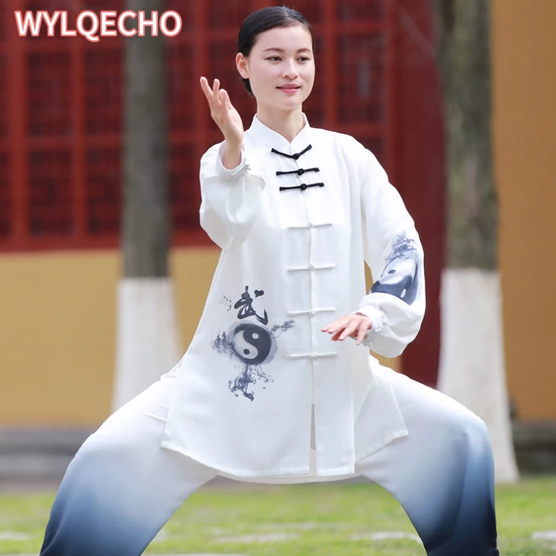 

Adult Tai Chi Uniforms Silk-Hemp Wushu Kung Fu Suit Traditional Chinese Clothing Men Women Martial Arts Wing Chun Tang Suits