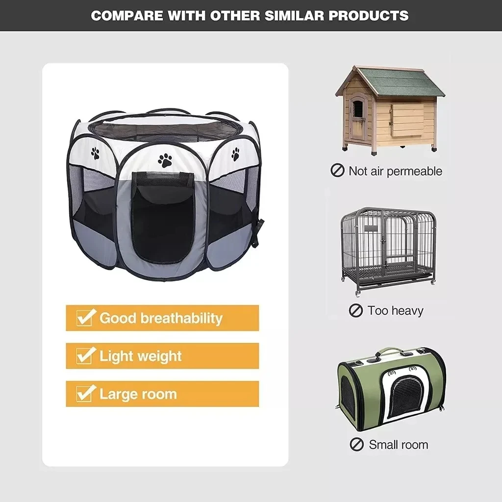 Portable Foldable Cat Tent Cat House Portable Folding Outdoor Travel Pet Tent Cat/Dog Cage Easy Operation Large Cat/Dog Fences